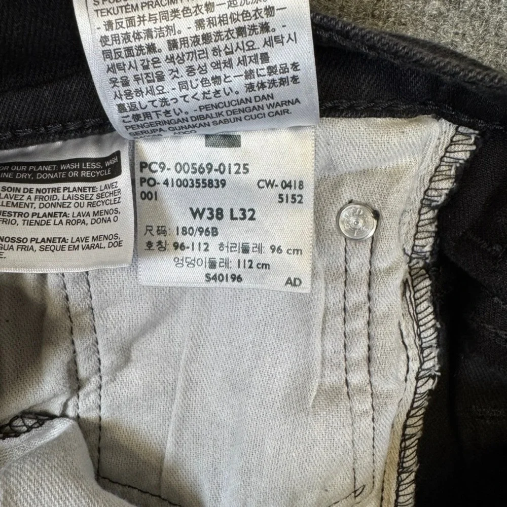 Levis 569 Loose Straight Fit Black Denim Jeans Mens W38 L32 00569-0125